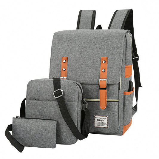Three-piece Backpack Large Capacity Simple Business Computer Bag