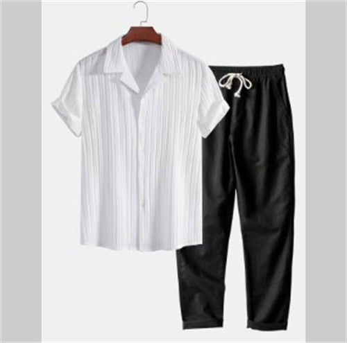 European And American New Striped Shake Stripe Flip Collar Short Sleeve Shirt