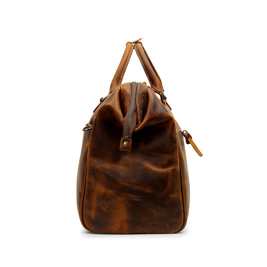 Men's Large Capacity Genuine Leather Travel Bag Top Layer Cowhide