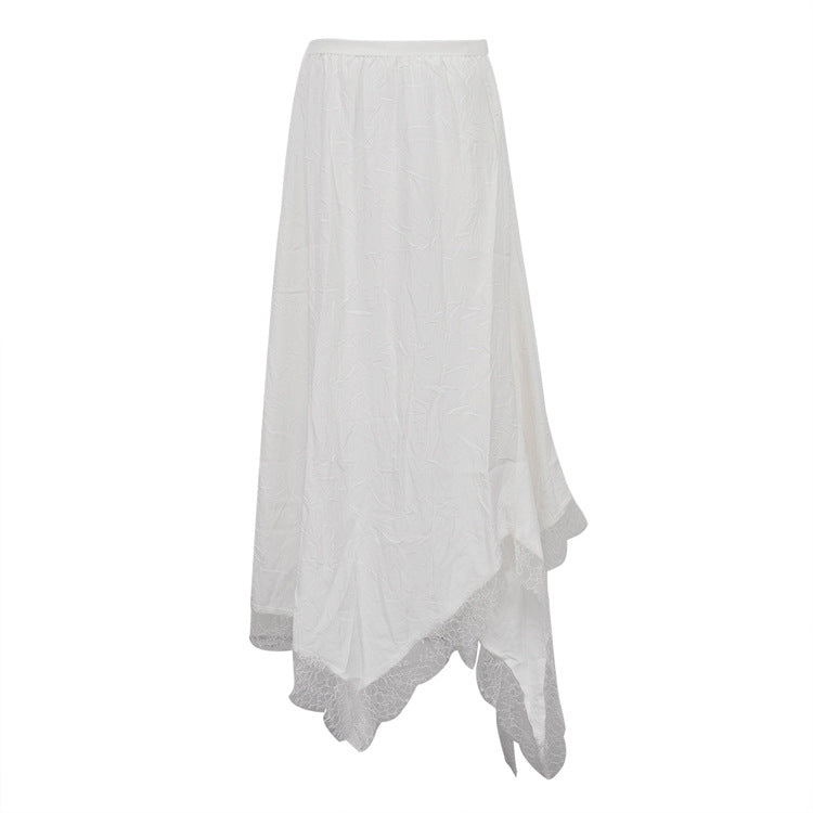 Irregular Mid-Length Lace Patchwork Skirt