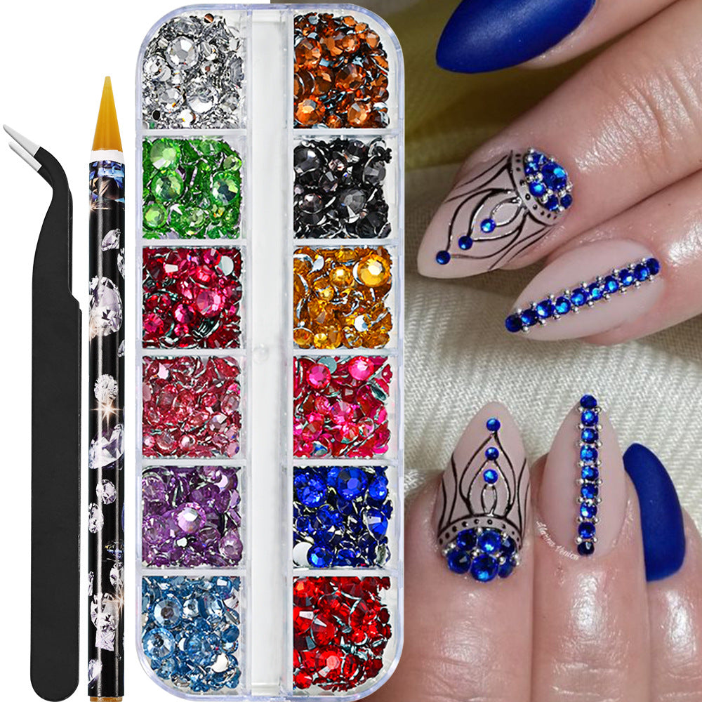 Nail Drill Accessories AB Mixed Color 12 Grid Strip Box Illusion