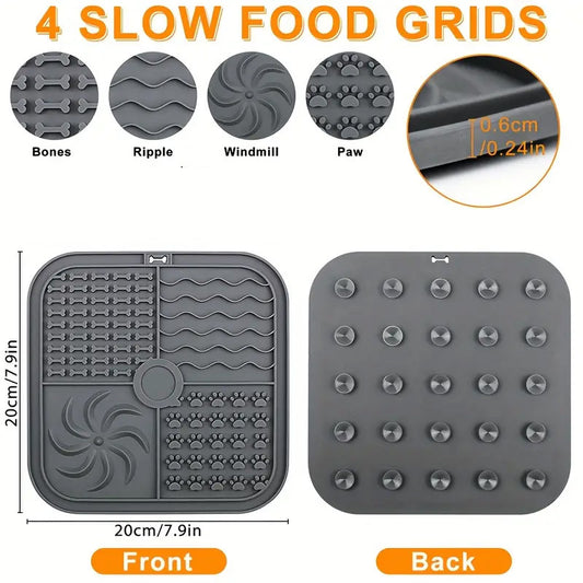 Bottom Suction Cup Non-slip Silicone Pet Slow Food Mat