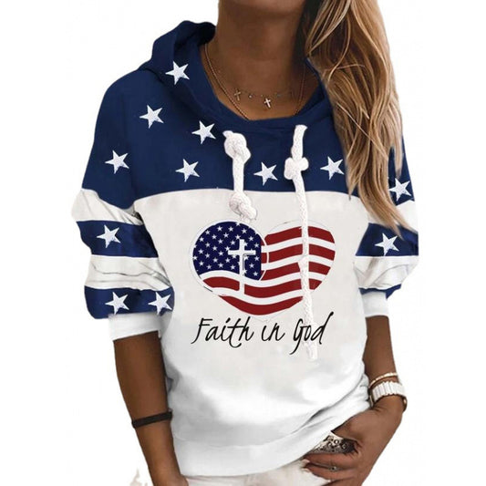 Digital Print Hoodie, Slim Fit til Kvinder