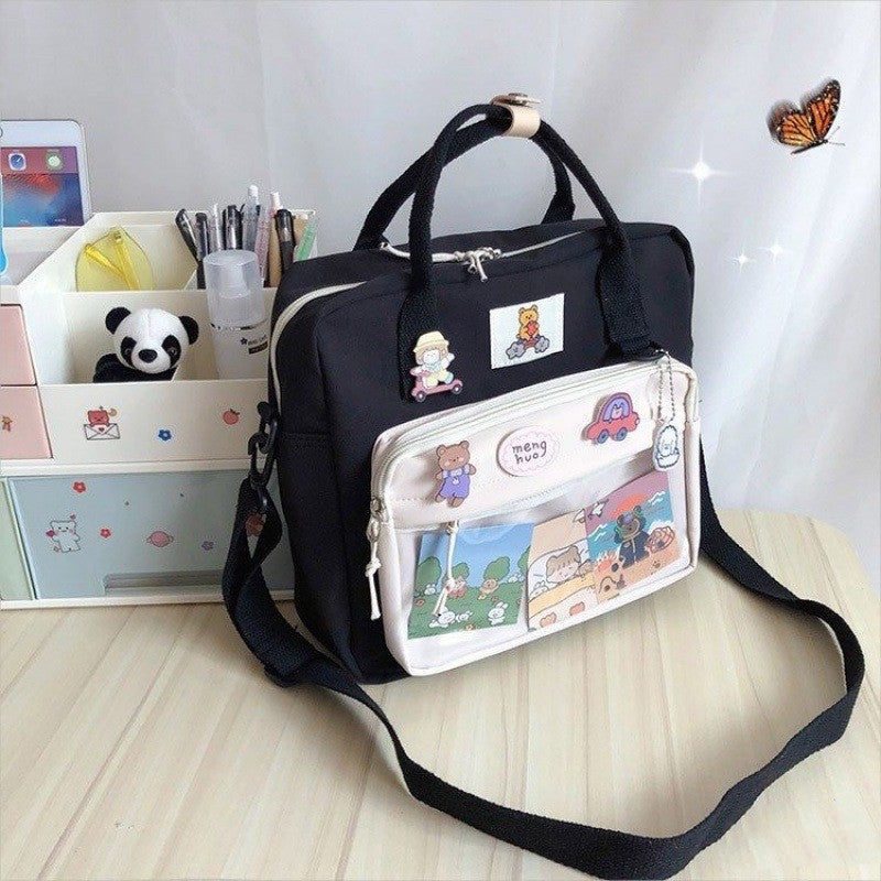 Dual-use Schoolbag Japanese Cute Cartoon Large Capacity Portable Crossbody