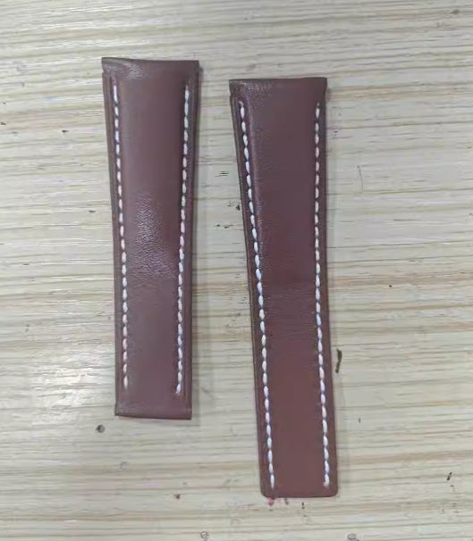 Black Brown Blue Bamboo Grain Cowhide Watch Strap 22mm 24mm