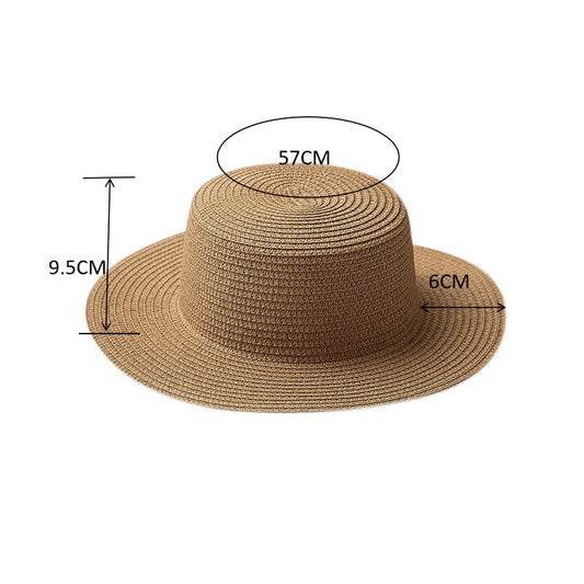 Flat Top Women's Beach Raffia Sun Hat