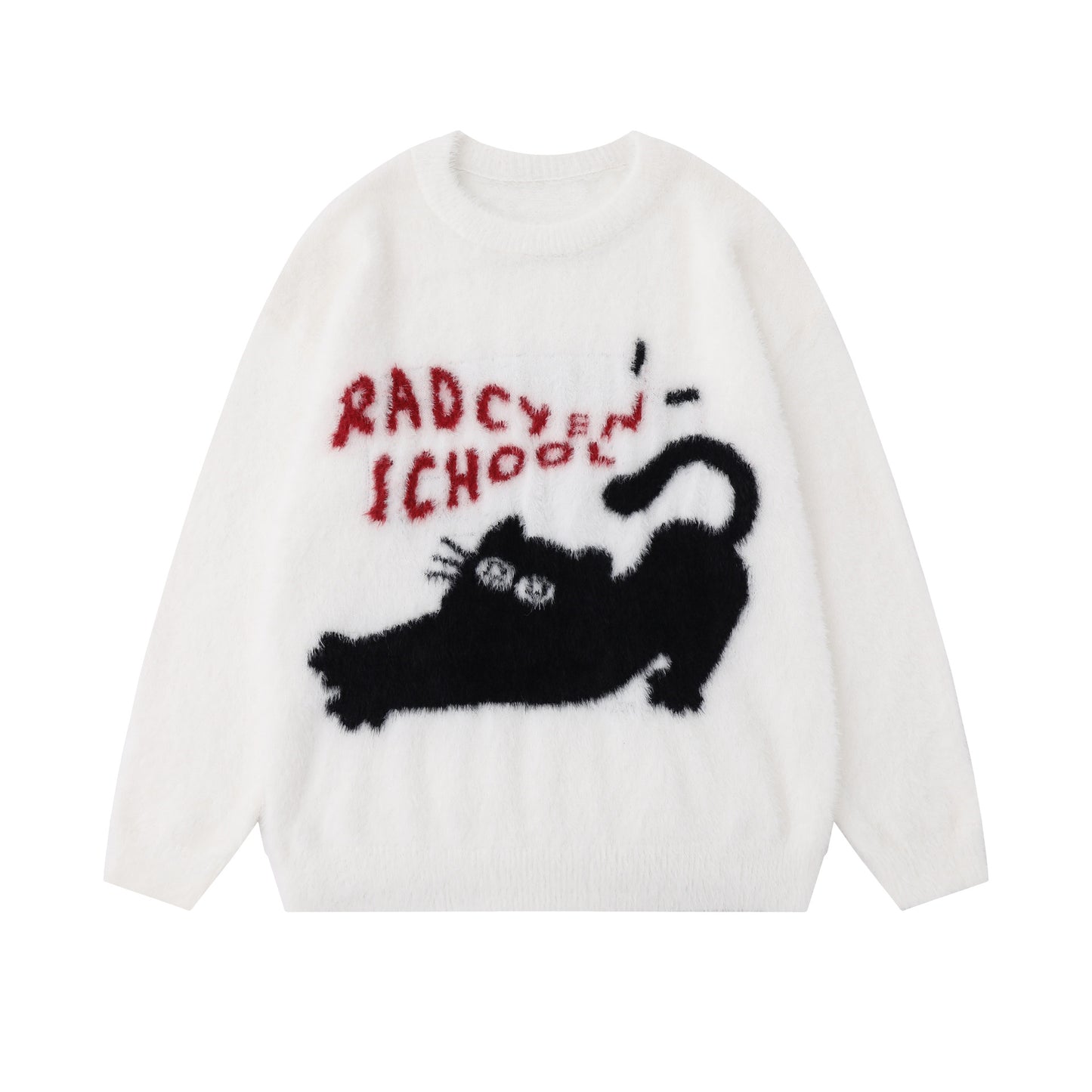 Winter Real Shot American Sweet Girl Loose Furry Pullover Sweater