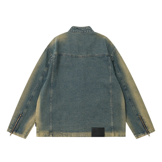American Workwear Stitching Denim Coat