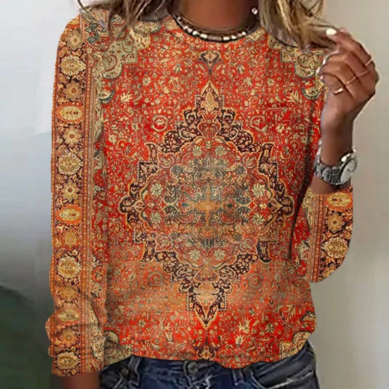 New Women's Christmas Printed Long Sleeve T-shirt