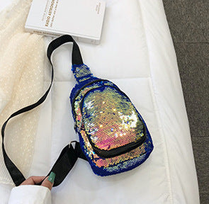 Fashion Sequined Small Bag, Chest Bag, Colorful Sequined Waist Bag