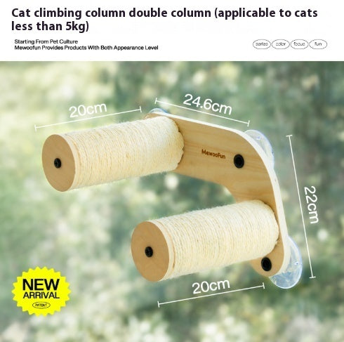 Meow Hu Wang Is Also Cat Scratch Trees Not Covering An Area Of Glass Wall