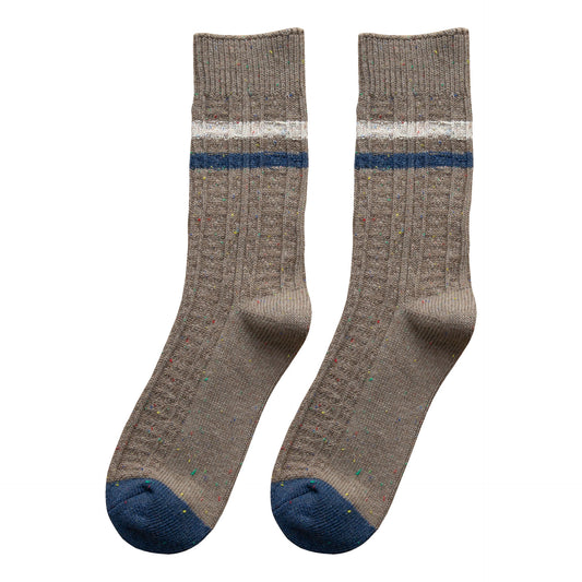 Tube Socks Retro Mori Style Color Matching Thick Thread Wool
