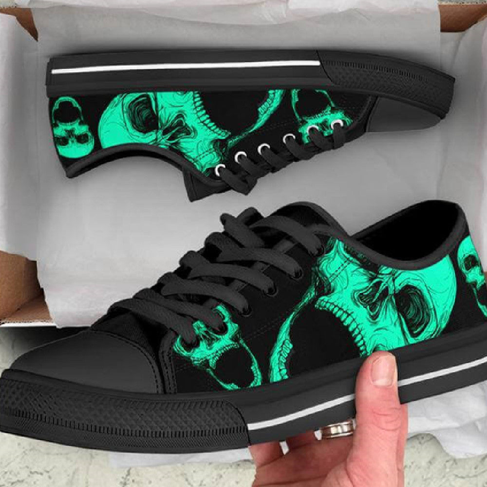 Pattern Low Top Black Soled Canvas Shoes Casual Sneaker