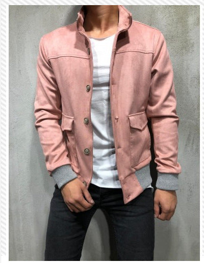 European And American New Slim Button Tool Pocket Men's Jacket