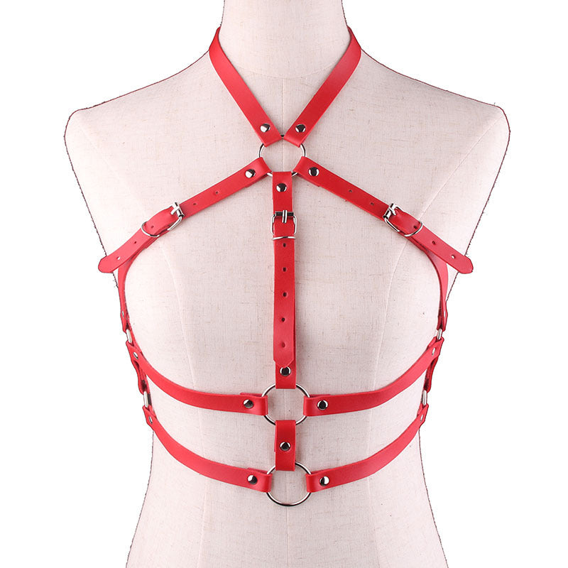 Laser Colorful Sexy Hot Bondage Strap Collar Waist Chain