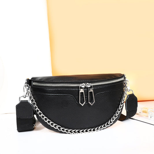 Casual Large Capacity Crossbody Leather Waist Bucket Bag