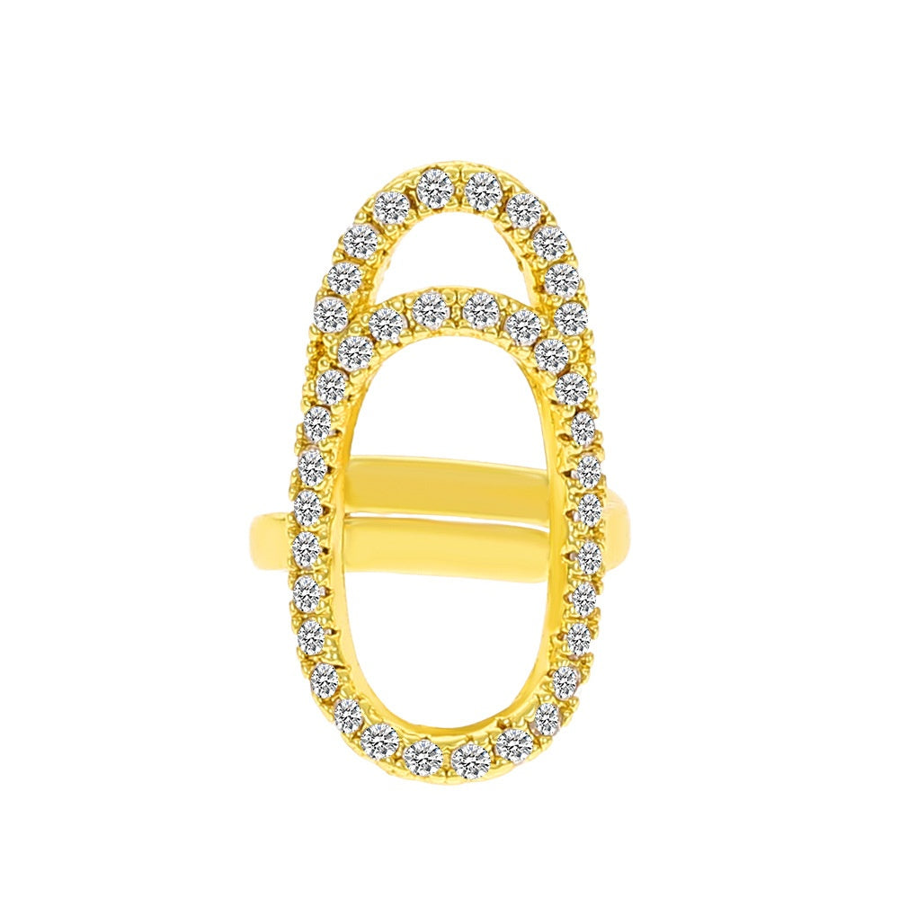 Cross-border New Arrival Micro Inlaid Zircon Graceful Personality Wear Removable Fake Nail Tip Ring