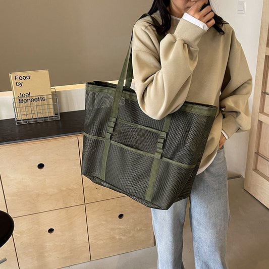 Mesh Beach Bag Large-capacity Beach Tote For Women