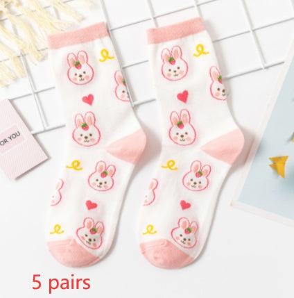Gummy Bear Series Cotton Socks Women's Preppy Style