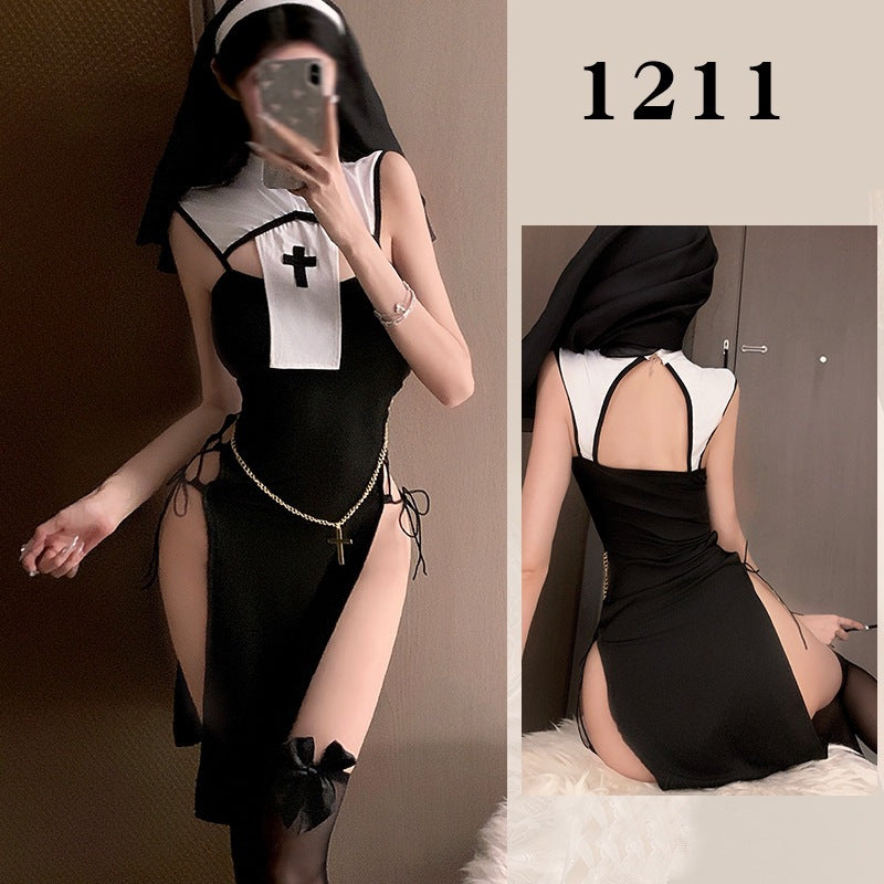 Punishment Sister Lingerie Sexy Slit Temptation Set