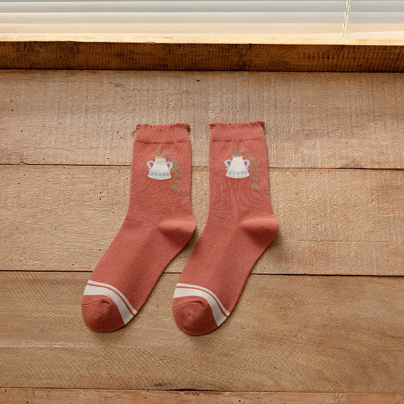 Female Mid-tube Japanese Ins Hyuna Style Retro Women's Socks