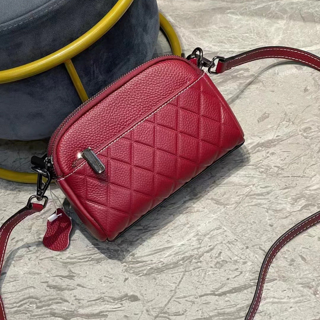 Women's Fashionable And Versatile Head Layer Cowhide Leather Crossbody Shoulder Bag