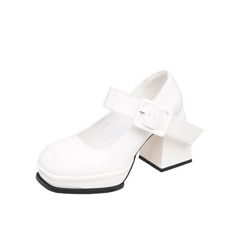 Women's Fashion Thick High Heel Mary Jane Shoes