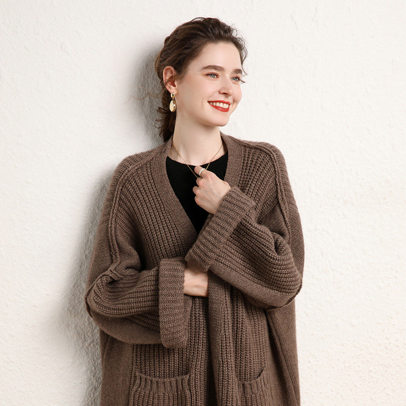 Loose Design Coarse Yarn Knitted Coat