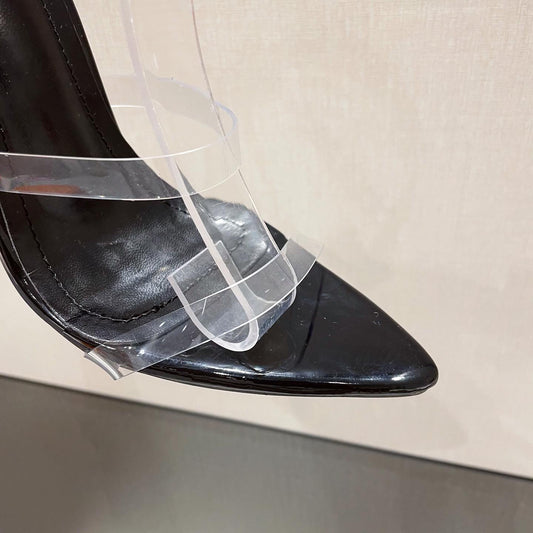 Pointed Toe Transparent Chain High-heel Sandals