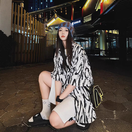 Womens Striped Sun-Protective Shirt Summer New Arrival Lightweight & Loose-Fitting