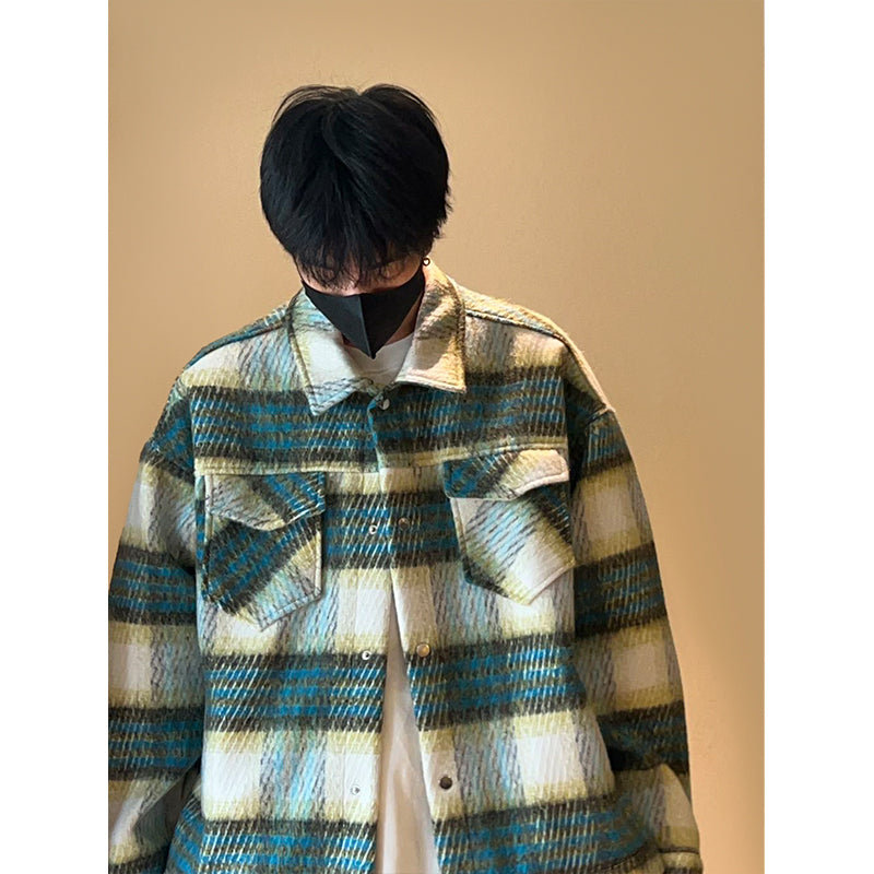 Men's And Women's Loose Shirt Plaid Coat Top