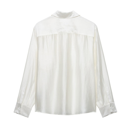 Solid Color Embroidered Pocket Shirt