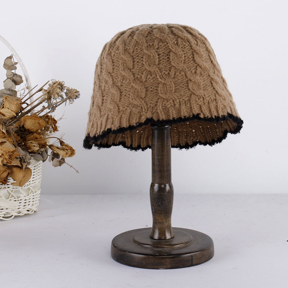 Contrast Color Twist Knitted Fisherman Hat Children
