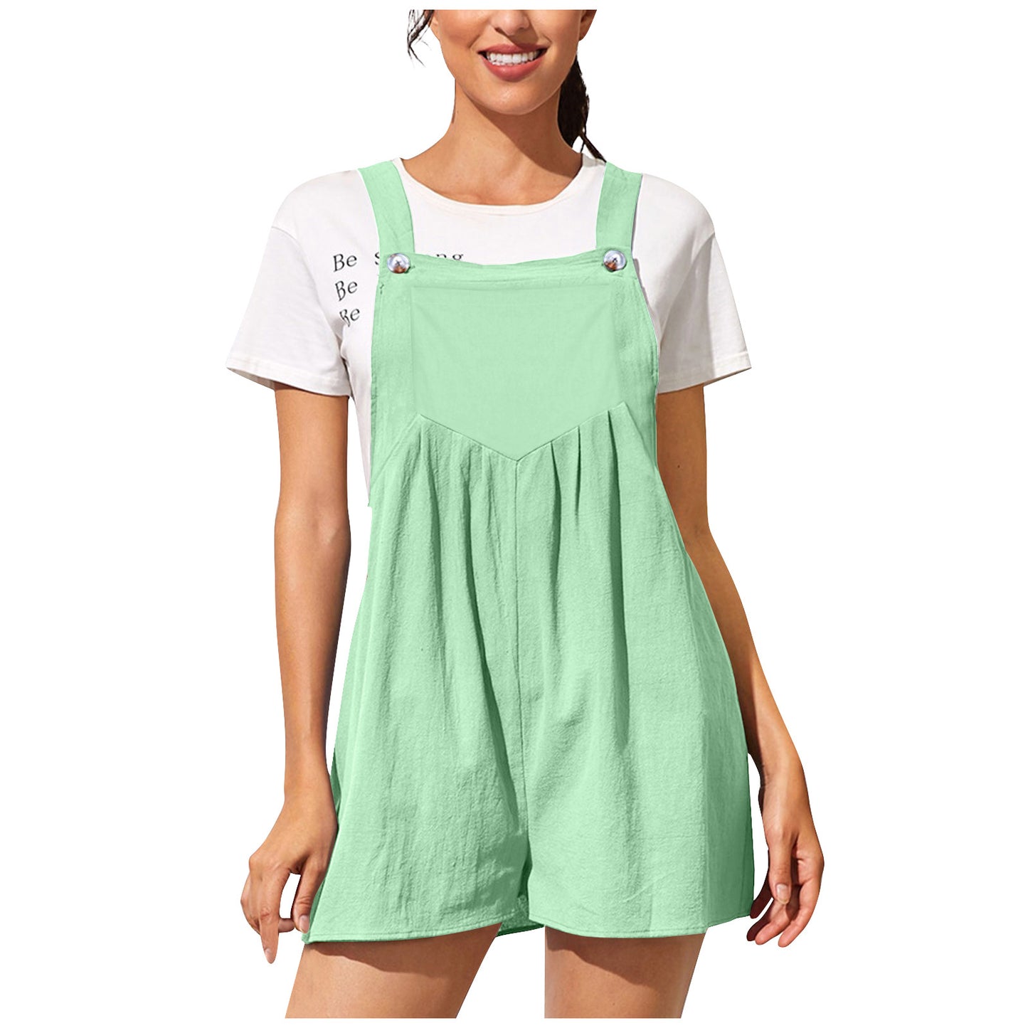 Summer Women's Cotton Linen Sleeveless Jumpsuit