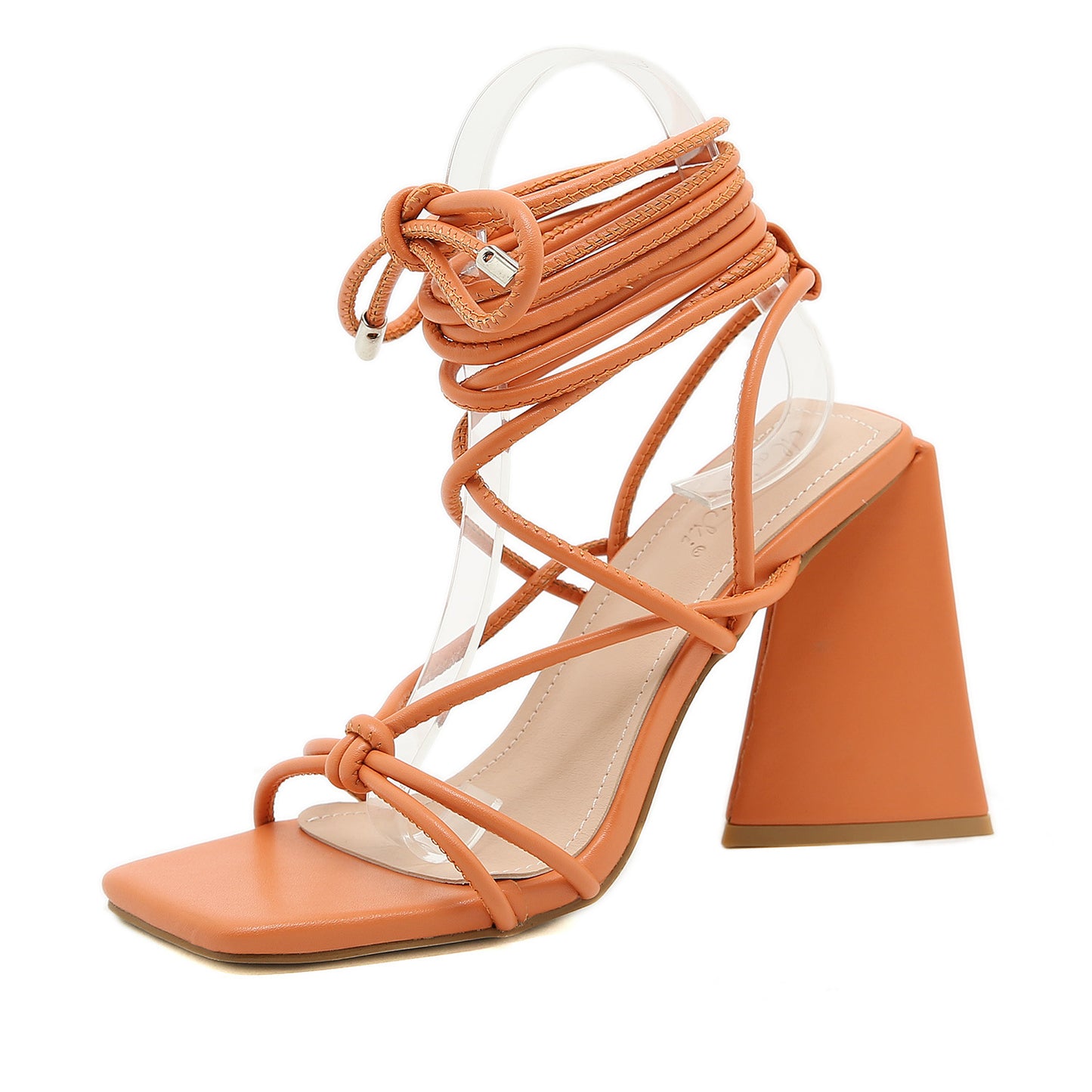 New Style Roman Style Triangle 11CM Ankle Strap High Heel Sandals