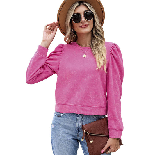 Casual Solid Color Hoodie Women
