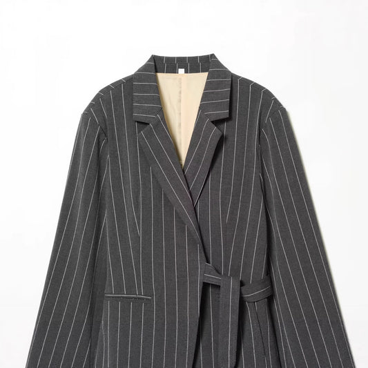 Stylish Wrap-style Belted Casual Suit Pants
