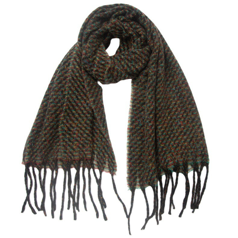 Men's Ladies Tassel Color Clip Flower Scarf Shawl