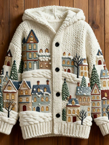 Women's Casual Printed Cardigan Loose Fitting Long Coat