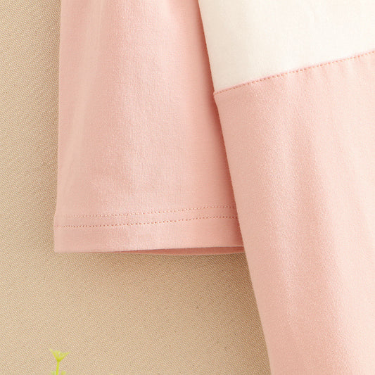 Color Combination Of Two Circle Rabbit Round Neck Short-sleeved T-shirt