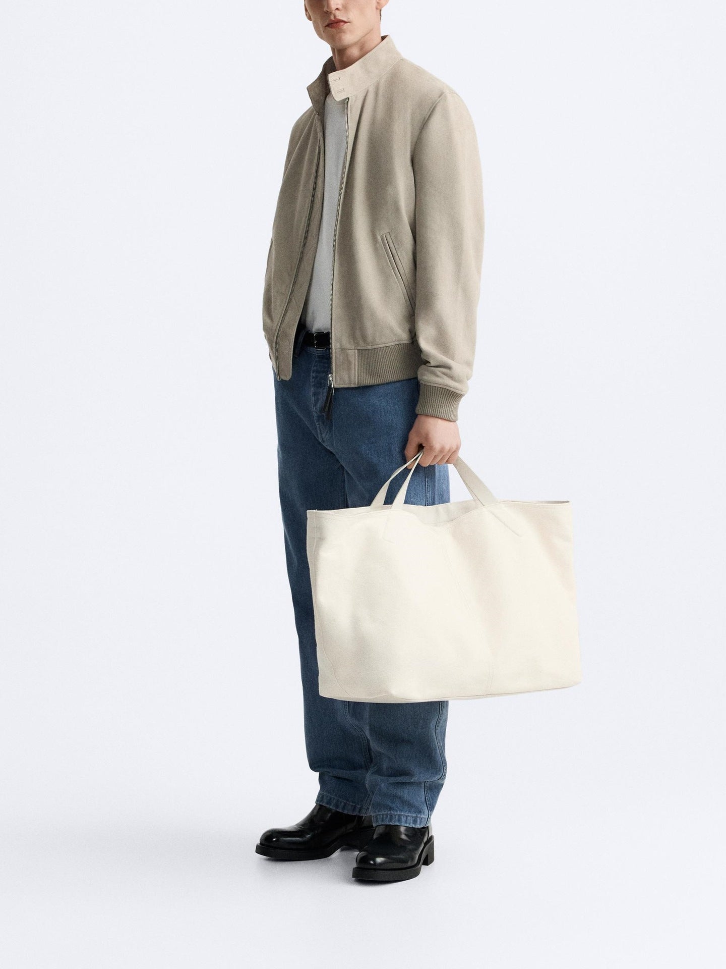 Suede Texture Stand-up Collar Jacket