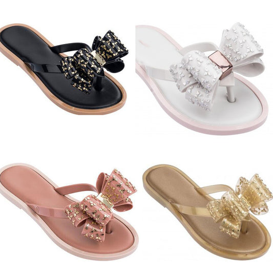 Brazilian Jelly Shoes Women's Bow Soft Bottom Flip-flops