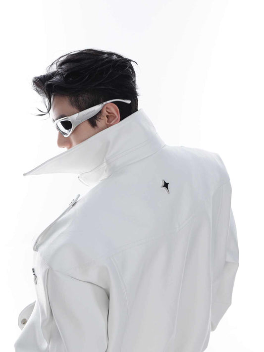 Niche Heavy Industry Deconstructs Pu Leather Coat