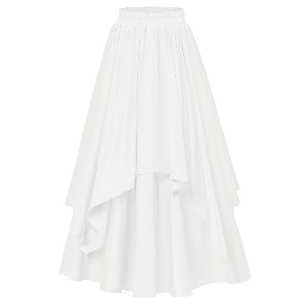 Irregular Mid-length Skirt With An Elastic Waist