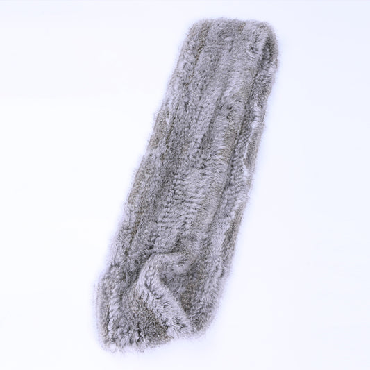 Rex Rabbit Fur Collar And Fur Woven Men's Scarf Long Thick Double-sided Warmth