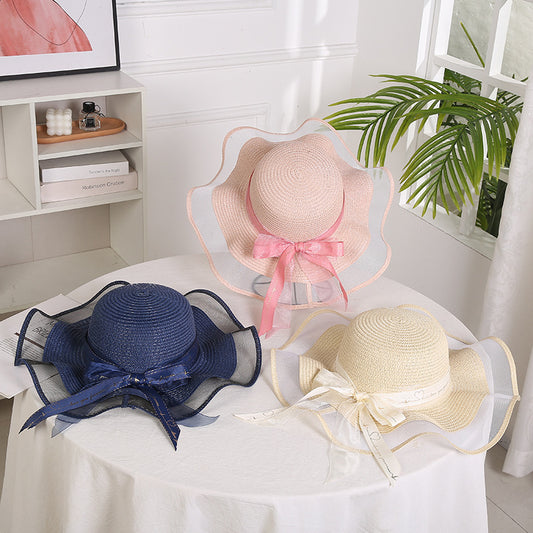 Women's Mesh Gauze Outdoor Large Brim Sun Hat