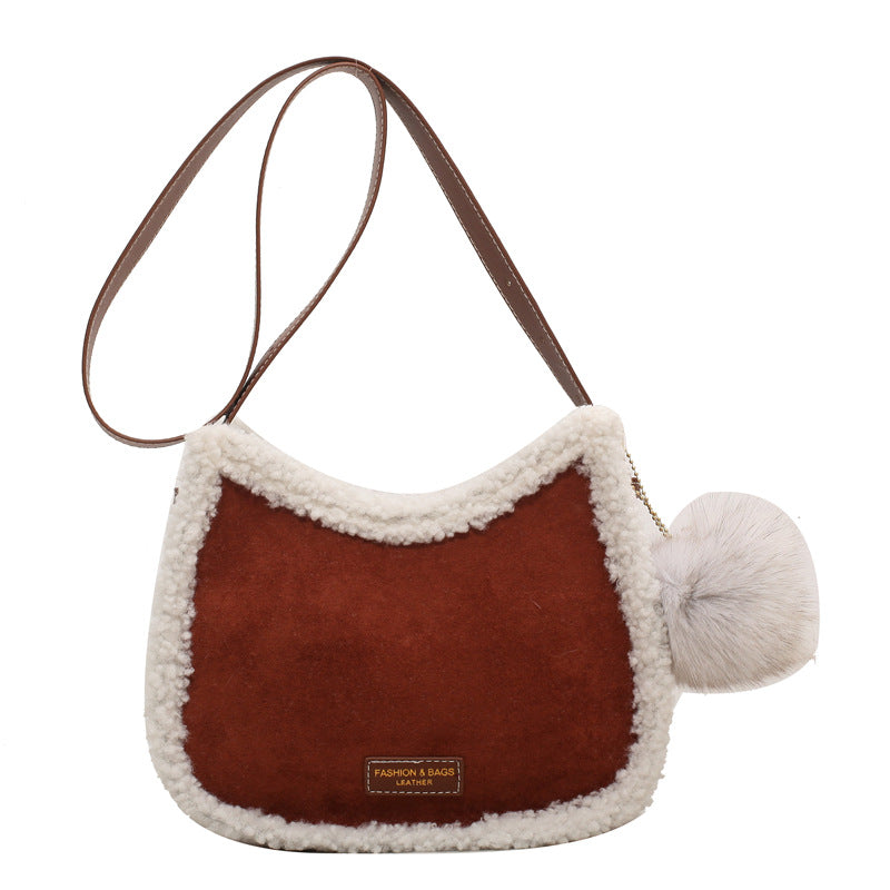 Lamb Fleece Personalized Frosted Small Round Bag