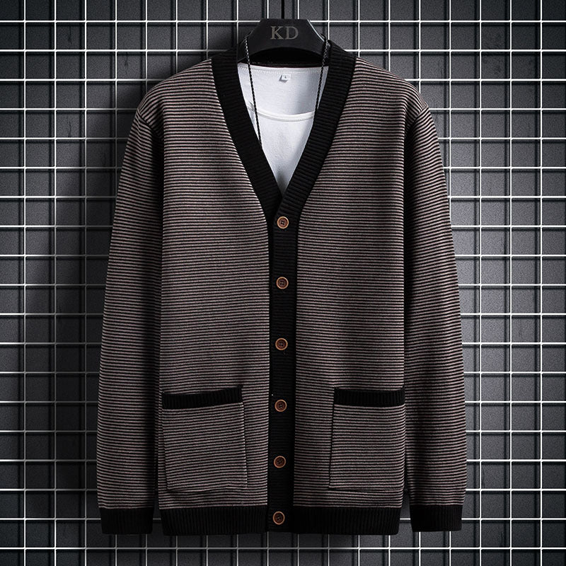Long Sleeve Fashion City Round Neck Men's Sweater