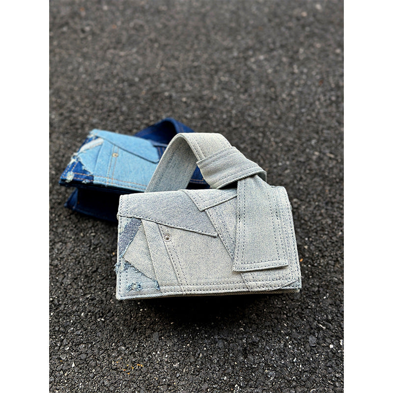 Denim Stitching Crossbody Bag Girls