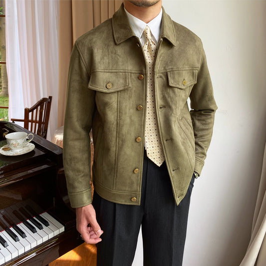 Solid Color Casual Retro Easy Matching Coat